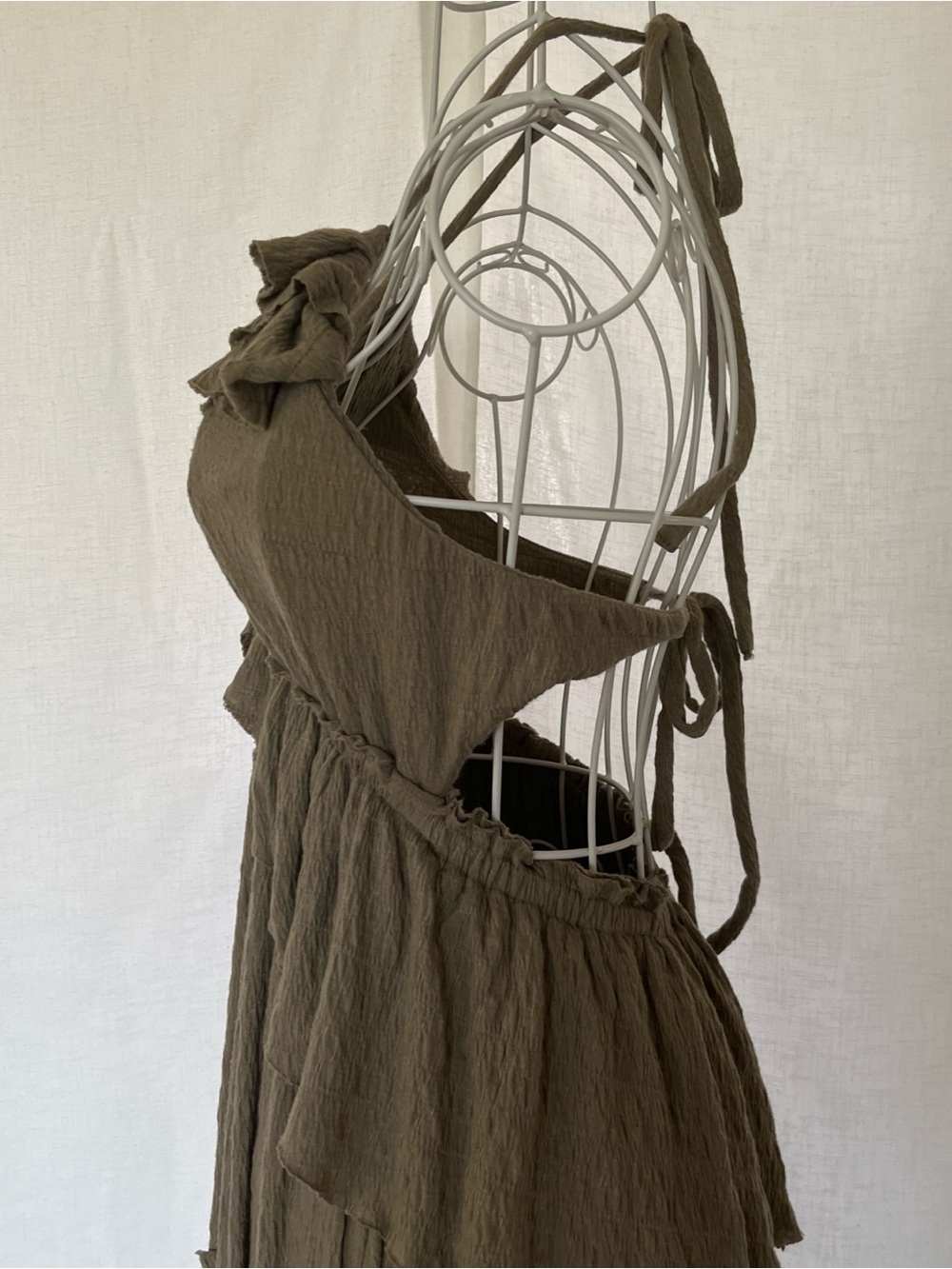 Free People Olive Green Santa Luz Ruffled Maxi Dress - Picture 6 of 7